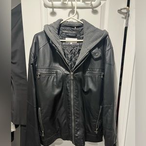 Calvin jacket with grey hoodie